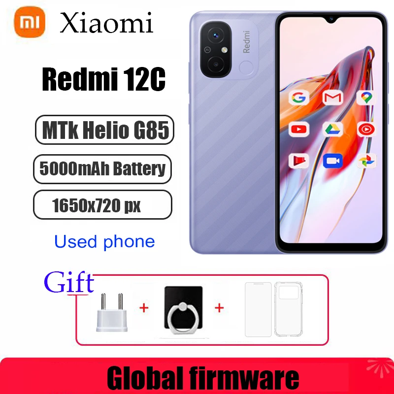 kf-S9f4bd5ef11524f9c89543441d4672882q Original Xiaomi Redmi 12C 4G 64G 5000mAh firmware Global batería de alta capacidad Helio G85 Octa Core 50MP 6,71 ''4G teléfono usado