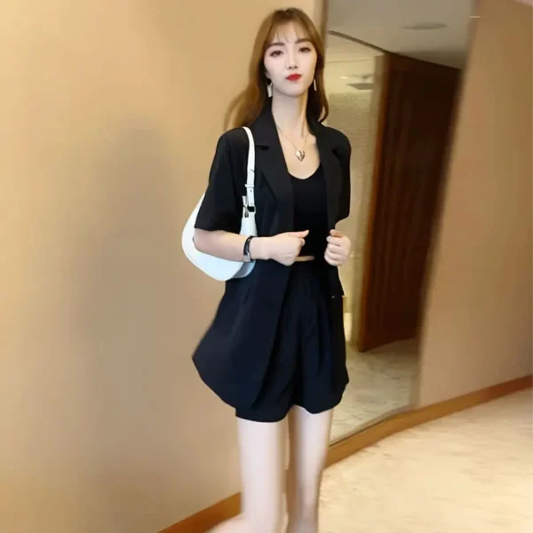 2025 ropa de lujo blanco verano Formal Blazers y pantalones cortos trajes para mujeres moda mujer pantalones cortos conjunto manga sastre Tailorin
