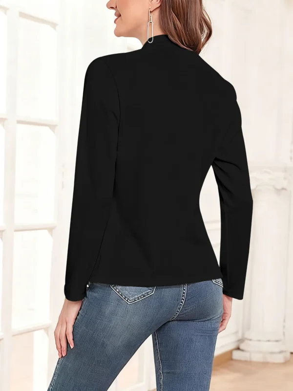 Chaqueta de manga larga moderna y elegante con estampado de líneas ECG en forma de corazón, corte ajustado, juvenil, sencilla, versátil, rejuvenecedora, con cuello alto, blazer abierto por delante para primavera y otoñ