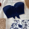 Conjunto de 2 piezas con estampado de árbol de coco y dios del sol para vacaciones de verano para mujer, adecuado para vacaciones, verano y primavera a la moda