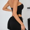 Conjunto de camiseta deportiva y pantalones cortos casuales a la moda para mujer, estilo Y2K y atuendo cómodo e informal para mujer