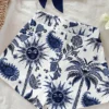 Conjunto de 2 piezas con estampado de árbol de coco y dios del sol para vacaciones de verano para mujer, adecuado para vacaciones, verano y primavera a la moda
